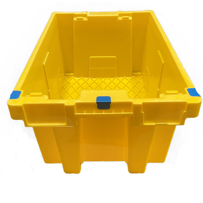 Клети пластиковой клети HDPE желтые Nestable сверхмощные Stackable двигая