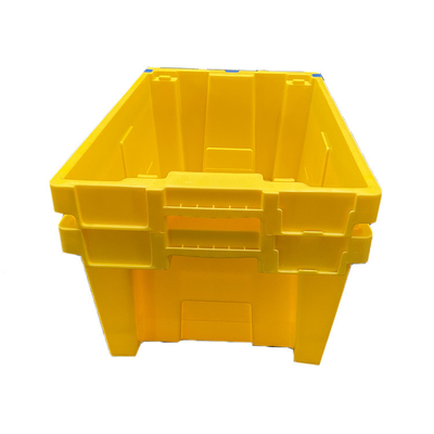 Клети пластиковой клети HDPE желтые Nestable сверхмощные Stackable двигая