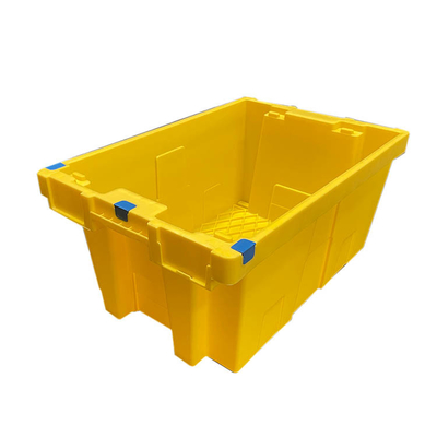 Клеть желтого HDPE пластиковая двигая многоразовое 60 x 40 x 27.5cm Nestable