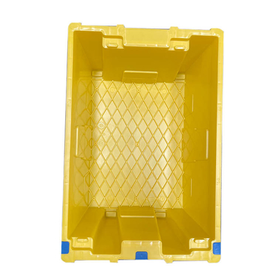 Клеть желтого HDPE пластиковая двигая многоразовое 60 x 40 x 27.5cm Nestable