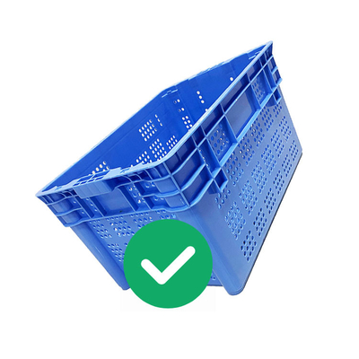 Ранг морепродуктов нагрузки клети 50Kg HDPE голубая пластиковая двигая провентилировала Nestable