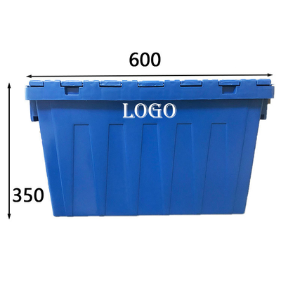 Nestable большая пластиковая доставка кладет ящики в коробку нагрузки 50Kg HDPE голубые многоразовые двигая