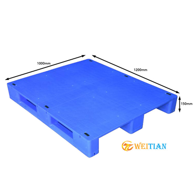 PE голубые 1200 x 1000 паллета промышленного HDPE пластиковое вход 4 путей