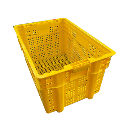 600 клетей пластмассы плода X 400 x 315mm желтеют клети HDPE цвета двигая